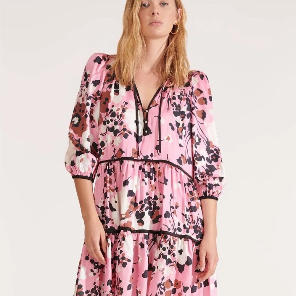 Veronica Beard Hawken Tiered Silk-Blend Mini Dress
